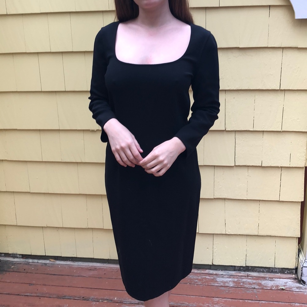 Vintage black long sleeve midi